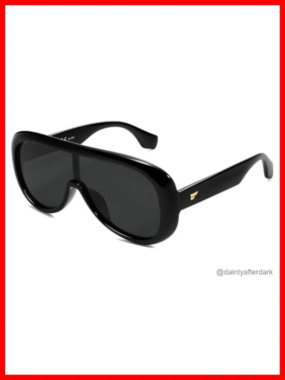 Oversized Aviator Square Sunglasses One-Piece Polarized Lens Retro Futuristic